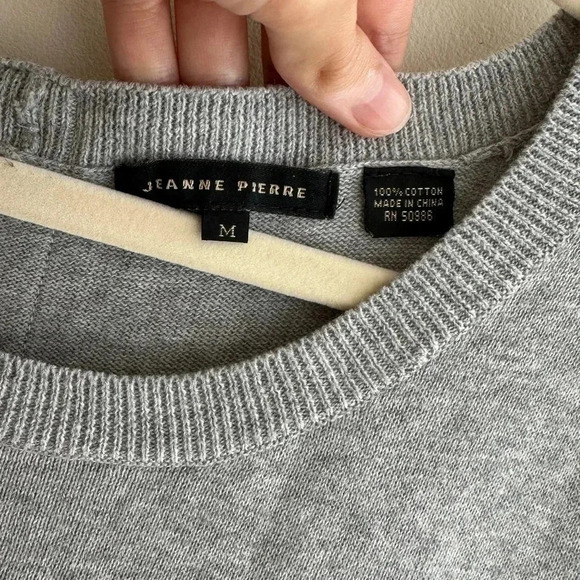 Jeanne Pierre Long Sleeve Button Back Grey Cozy Pullover Sweater, Size Medium - Picture 12 of 16